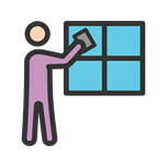 7858 - Man Cleaning Window